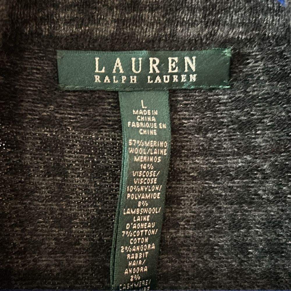 Ralph Lauren Women's Gray/ black Cashmere blend VIT. sweater/ shrug/Jacket. - Picture 2 of 3
